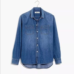 Madewell Denim Oversized Ex-Boyfriend Shirt in Hutcherson Wash Chambray